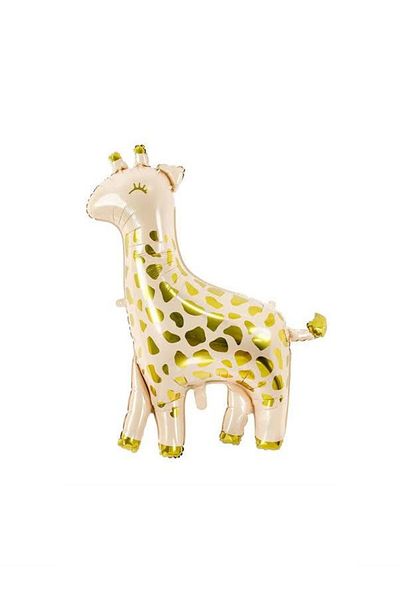 LOTUS PARTY Σετ μπαλονιών με θέμα τα ζώα Safari 6 ετών Ceyla - Giraffe and Gold Number Foil Balloon Giraffe Printed Balloon