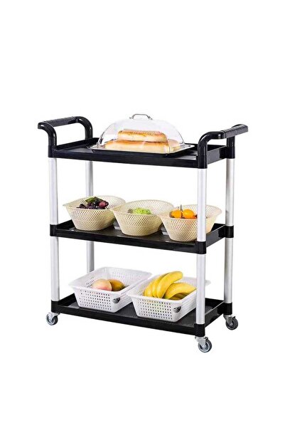 Epinox 3 KATLI 4 TARAFI AÇIK PLASTİK SERVİS ARABASI