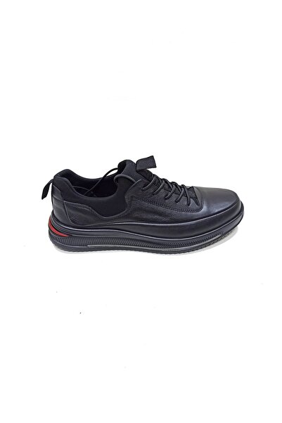 MARCOMEN SİYAH DERİ ERKEK SNEAKER AYAKKABI