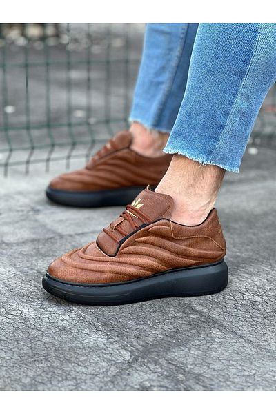 BZ Moda B094 ST Lace-Up Orthopedic Sole Ανδρικά αθλητικά παπούτσια Tan
