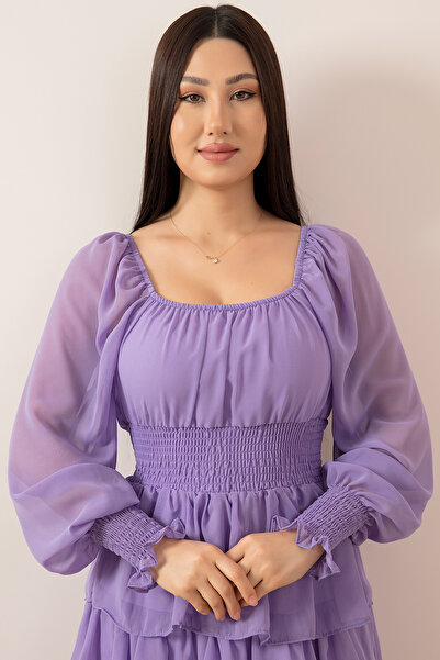 PULLIMM Φόρεμα σιφόν - Παντελόνι με στρώσεις, Μοντέλο 793-2831