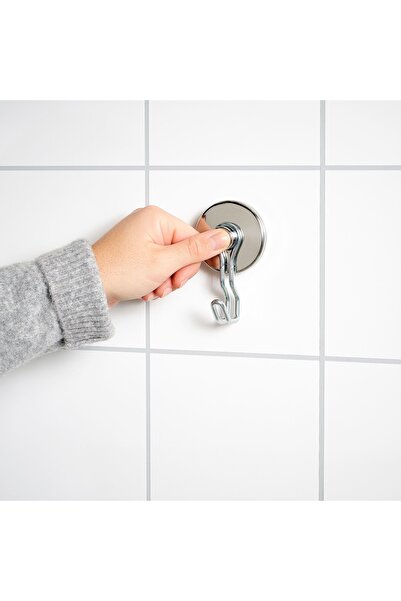 IKEA 2 Adet Vantuzlu Duvar Askısı Yükseklik: 10 cm İkea 2 Li Set Askı Metal Duvar Kancası Havlu Askısı