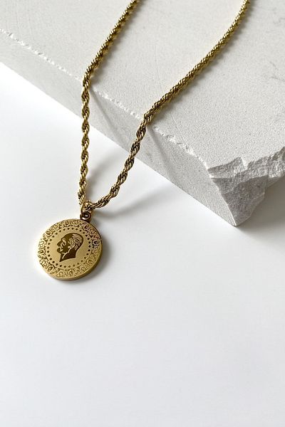 SilverStone Tura Gold Color Tural Steel Chain Necklace with Twist Chain
