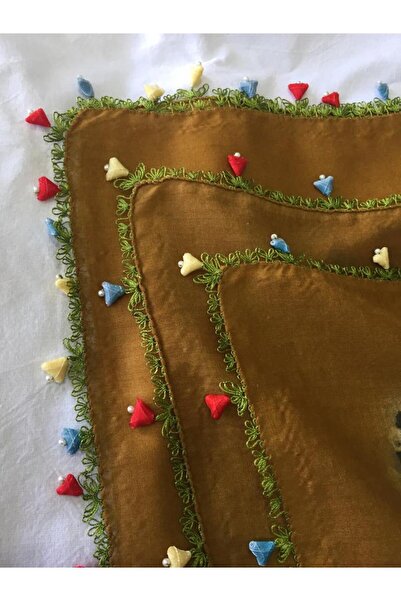 Papatyam Handwork Needle Embroidered Writing/Needlework/Needle Embroidered Lurex/Needle Embroidered Cheesecloth/Scarf/Hand Knitted writing/Reyan