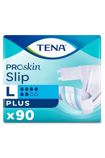 TENA Slip Plus Waistband Adult Diapers Large 6 Droplets 90 Pieces