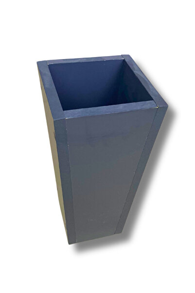 Cihan Çiçekçilik Antrasit Ahşap Mdf Vazo Saksı 19x19x38 Cm Iç Mekan Saksısı