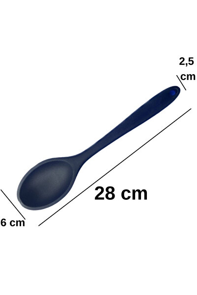 Multiamo İvory Sert Uçlu Isıya Dayanıklı Yanmaz Yapışmaz Silikon Kaşık 28 Cm-20 cm/Kısa Kaşık 22 Cm