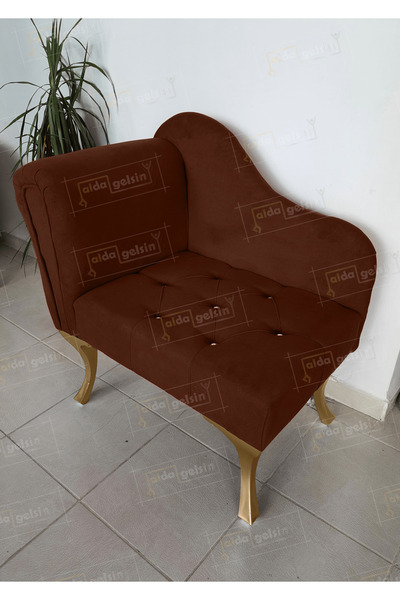 aldagelsin Yeni Model Tekli Köşe Koltuğu Josefin Bench Gold Ayak