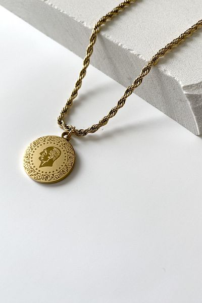 SilverStone Tura Gold Color Tural Steel Chain Necklace with Twist Chain