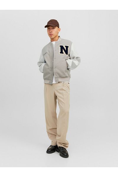 Jack & Jones معطف جامعي للرجال من جاك آند جونز ستون 12241559