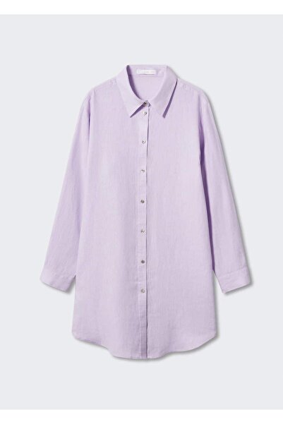 MANGO Woman Oversize Keten Gömlek