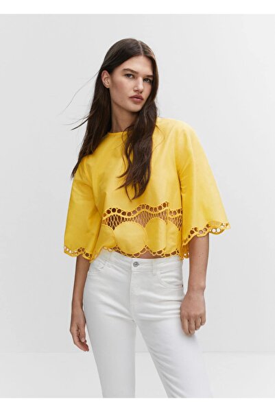 MANGO Woman Işlemeli Oversize Bluz