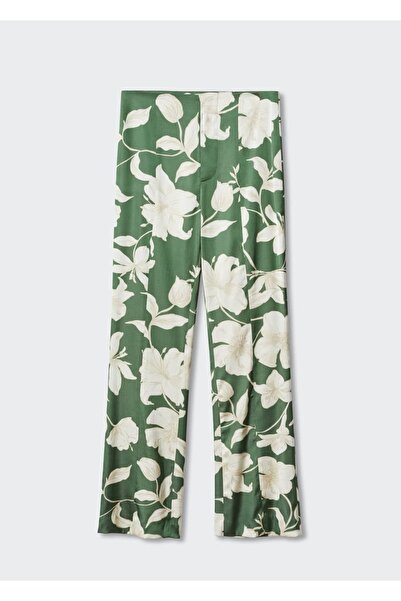 MANGO Woman Çiçek Desenli Flared Pantolon