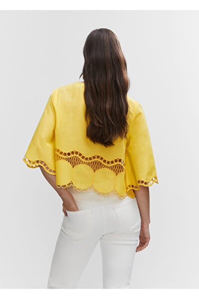 MANGO Woman Işlemeli Oversize Bluz