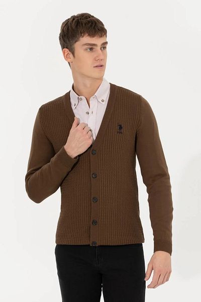 U.S. Polo Assn. Ανδρική ζακέτα με πλεκτά καρύδας