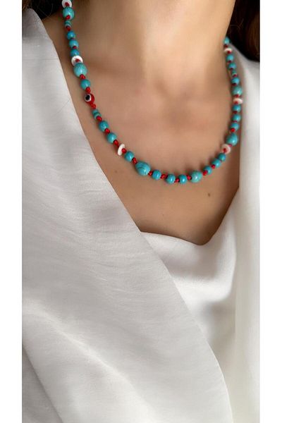 Serline Desing Turquoise Natural Stone Necklace