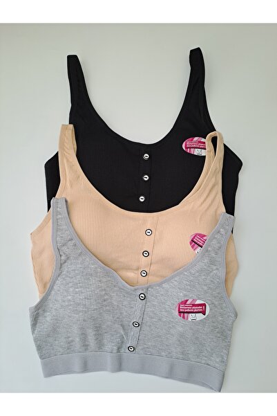 NARIYA حمالة صدر نسائية كبيرة الحجم مكونة من 3 قطع مكونة من 3 قطع من القطن ال...