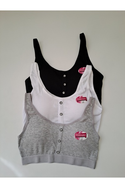 NARIYA حمالة صدر نسائية كبيرة الحجم مكونة من 3 قطع مكونة من 3 قطع من القطن ال...