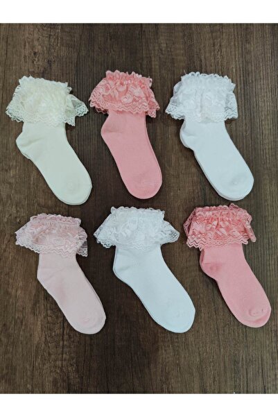 erceys Bebek Pamuklu 6 Çift Tütülü Soket Çorap Tüllü