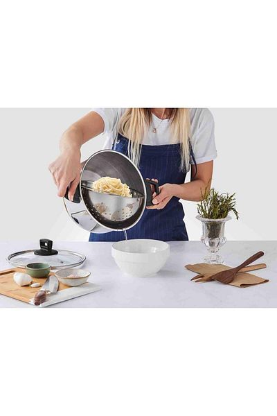 Karaca Mutfaksever INDUCTION BASE Steel Pasta Pot and Steamer 24cm