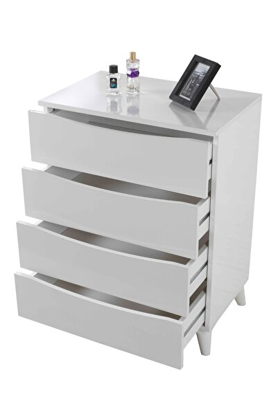 Sare Home Dorado 4 Çekmeceli Beyaz Şifonyer