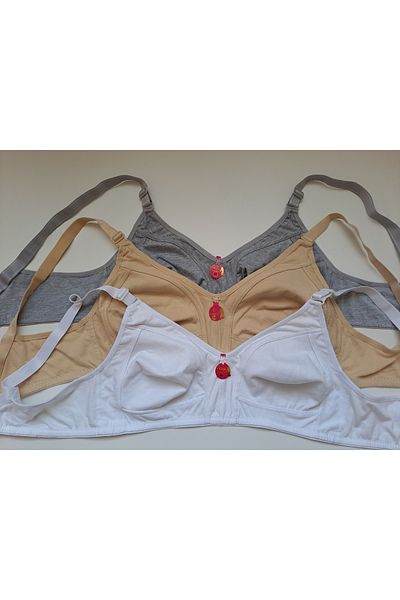 NARIYA Women's Large Size Bra 3-Piece 3-Piece Cotton Combed Cotton Bra Daily Comfortable Underwear