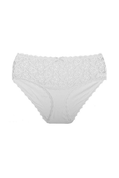 NARIYA Women's Plus Size Panties High Waist Panties Bato Lace Detailed Comfortable Cotton Panties Underwear
