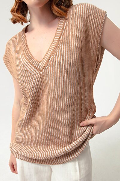 Lafaba Pulover de damă cu model de execuție bronz