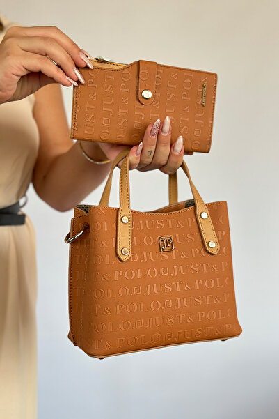 Just Polo طباعة النقش عالية الجودة 4 حجرة حقيبة يد وكتف نسائية 24 × 24 سم 409...