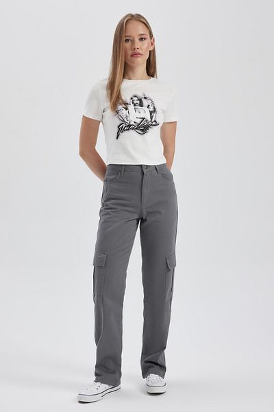 DeFacto Magas derekú Gabardine Cargo nadrág - Coool Straight Fit, Cargo Pocket B0458ax23au