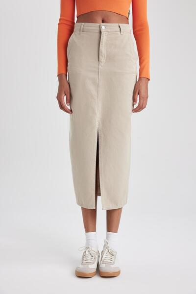 DeFacto Hasított Gabardine Midi szoknya B2464ax23au