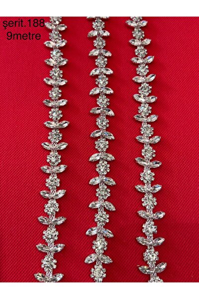 KARAASLAN Cam Taşlı Parlak Abiye Taşlı Şerit 1 Metre