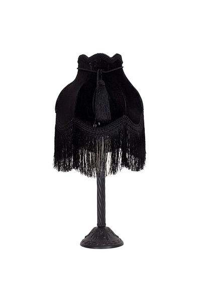 Dekovien Vintage Black Velvet Lampshade - Metal Base, EU074541