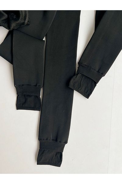 Hepsi Moda Λούτρινο Θερμικό Κολάν Larosa - Μαύρο