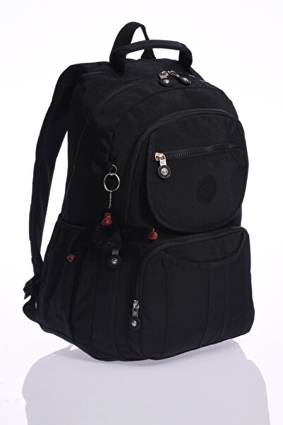 By Hakan Eba-8860 Klinkir Σχολική τσάντα πλάτης με πολλά διαμερίσματα και θήκη φορητού υπολογιστή Μαύρο