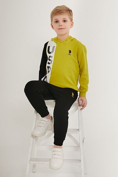 U.S. Polo Assn. Σετ αθλητικών στολών με κουκούλα για αγόρι με άδεια χρήσης Ghost