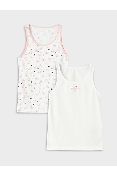 LC Waikiki LCW Kids Bisiklet Yaka Baskılı Kız Çocuk Atlet 2'li