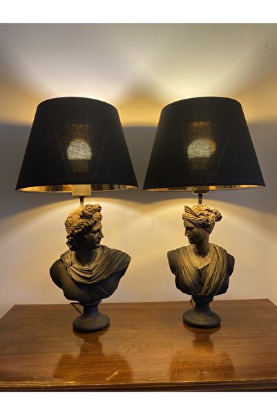 Home Zone طقم أباجورة أبولو ديانا مكون من قطعتين باللون الأسود