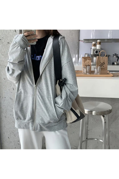 DENİKK Уличный стиль Прямой оверсайз кардиган с капюшоном для мужчин и женщин