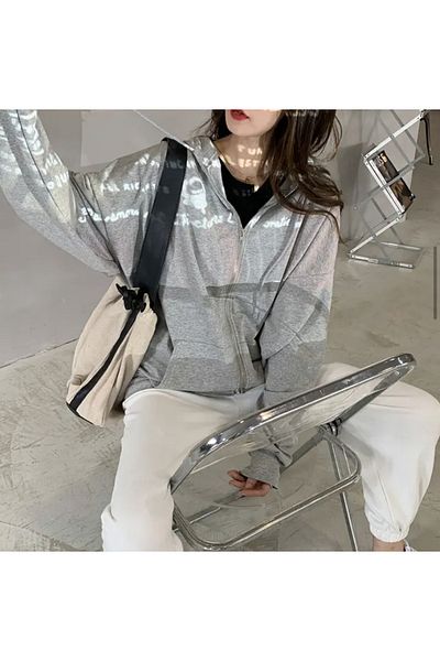 DENİKK Ζακέτα Street Style Απλό Oversize Unisex με κουκούλα