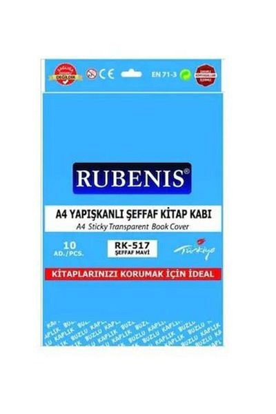 Rubenis Container A4 adeziv transparent pentru cărți și notebook 10 buc (albastru transparent)