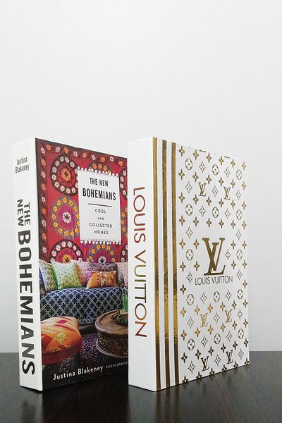 BayCazip 2 Pack Decorative Book Box Appearance The New Bohemians and Lv White Gilding Pattern Themed