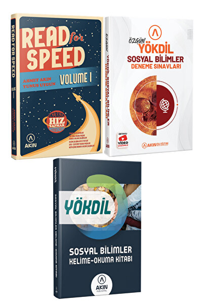 AKIN DİL Akın Dil YÖKDİL Read For Speed 1 + Sosyal Deneme Sınavları + Kelime-...