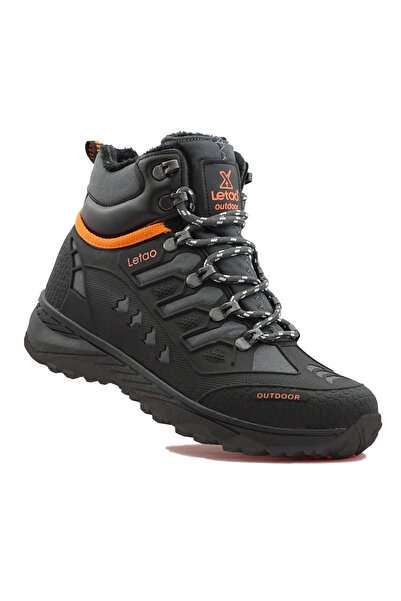 LETAO Erkek Watertight Su Geçirmez Trekking Kürklü Fermuarlı Bot 8075
