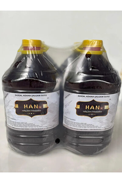 HAN Şalgam Katkısız Adana Şalgamı Acısız Sade 5 Lt (2 Adet)