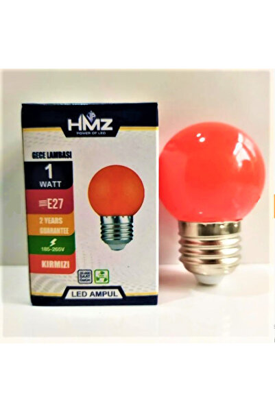 HMZ 1 w Led Kırmızı Gece Lambası Ampulu