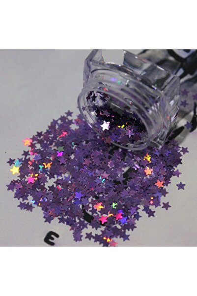hbtasarim Tırnak Süsleme Işığı Yansıtan Parıltılı Yıldız Desenli Pul Nail Art