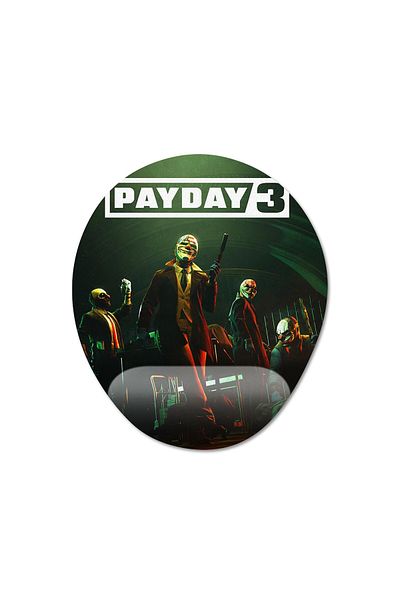 Pixxa موديل Payday 3 لوحة ماوس مع مسند للمعصم - 2 بيضاوي