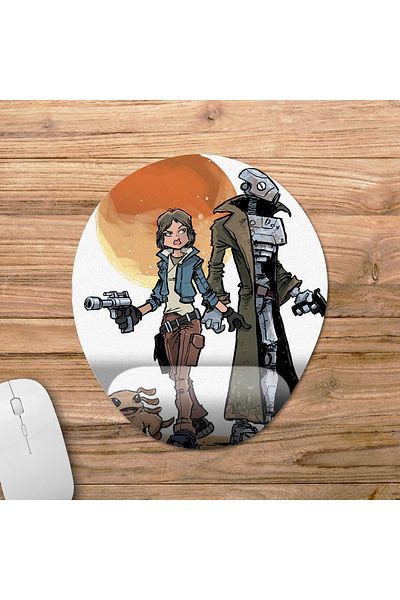 Pixxa موديل لوحة ماوس مدعومة للمعصم من Star Wars Outlaws - 3 بيضاوي