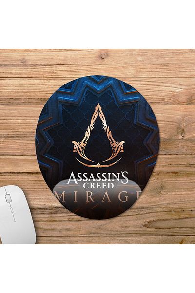 Pixxa موديل لوحة ماوس مع مسند للمعصم من Assassin's Creed Mirage - بيضاوي واحد